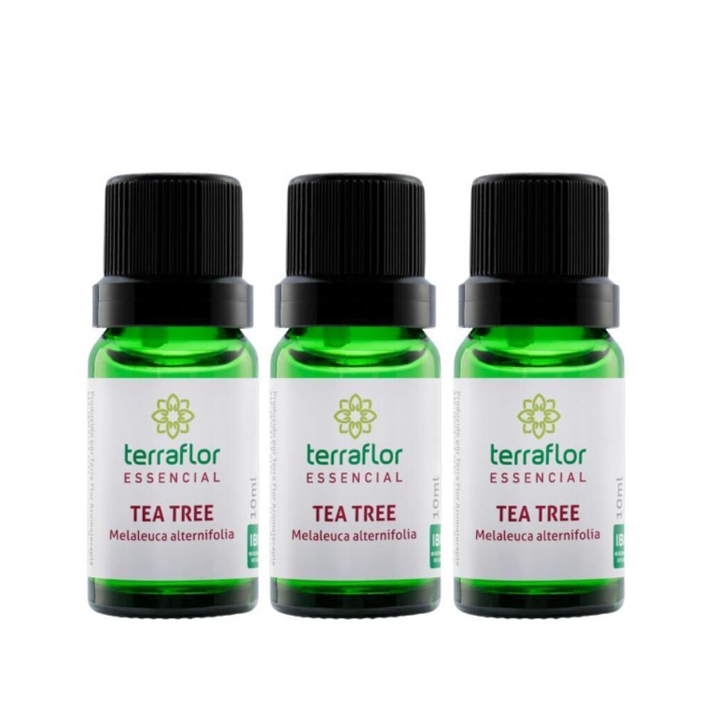 3x Óleos Essencial de Melaleuca Tea Tree Importado 10ml - TerraFlor