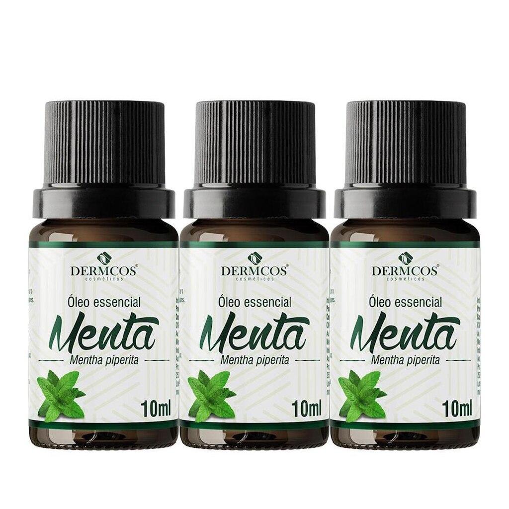 3x Óleos Essencial de Menta Piperita 10ml - Dermcos