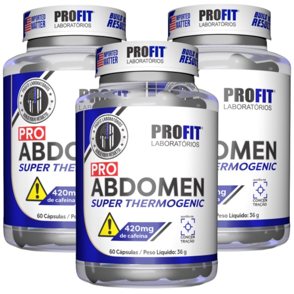 3X TERMOGÊNICO PRO ABDOMEN 60 CÁPSULAS PROFIT