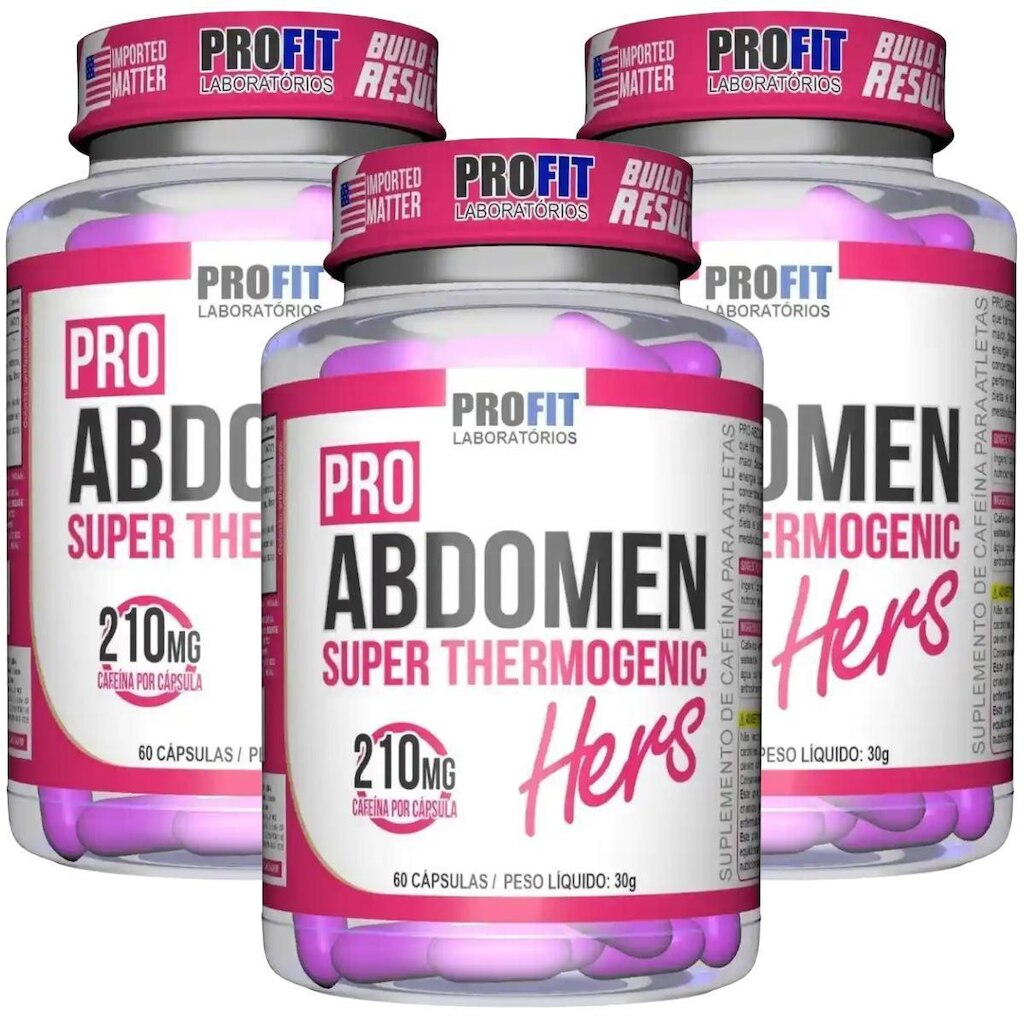 3X TERMOGÊNICO PRO ABDOMEN HERS 60 CÁPSULAS PROFIT