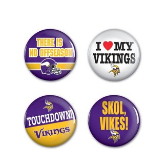 4 Bottons Pins Minnesota Vikings NFL