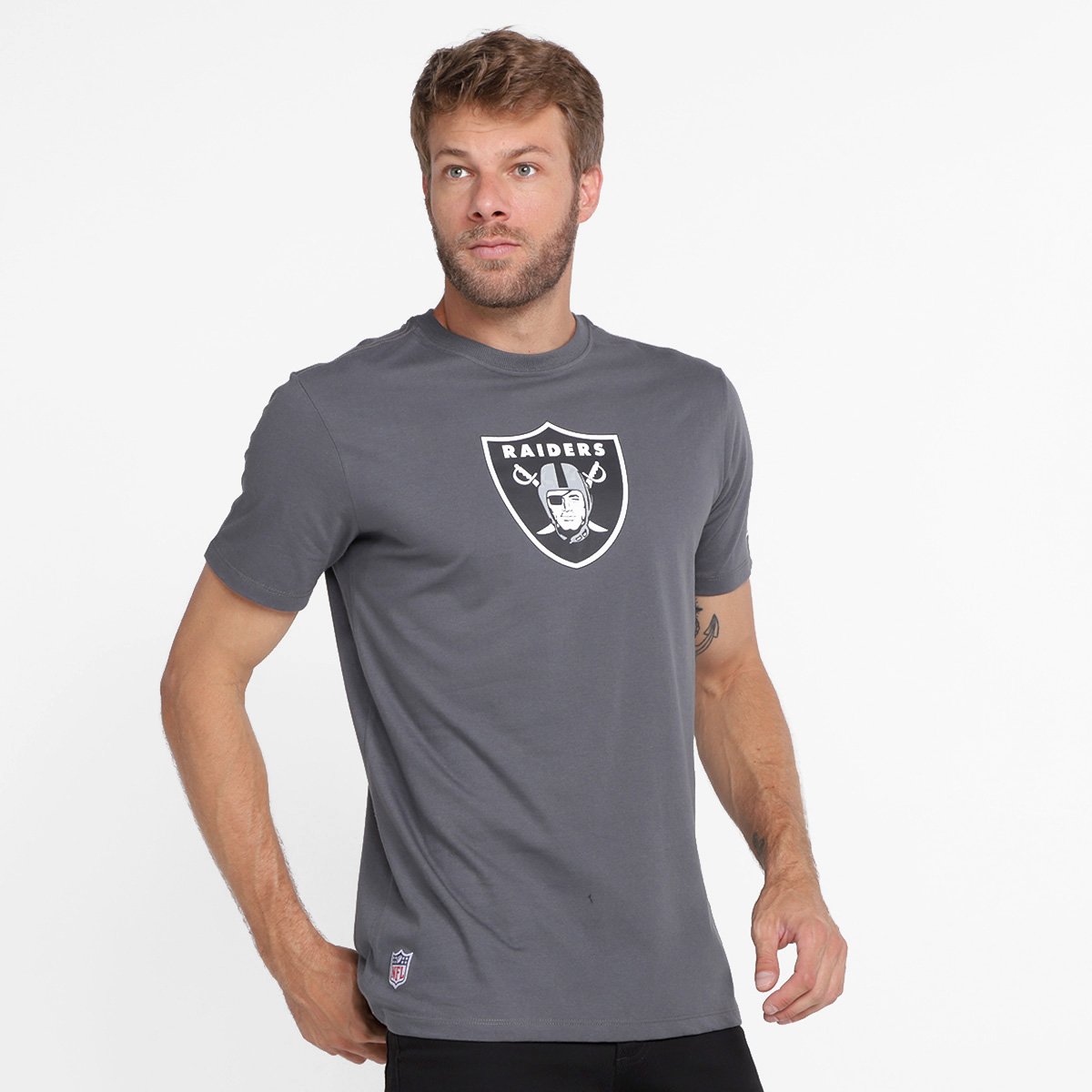 Camiseta NFL Las Vegas Raiders New Era Have Fun Phrase Masculina