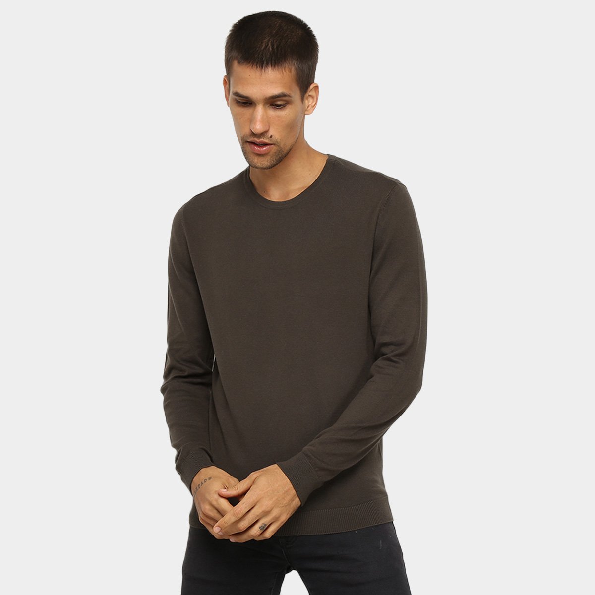 Blusa Tricô Hering Manga Longa Masculina