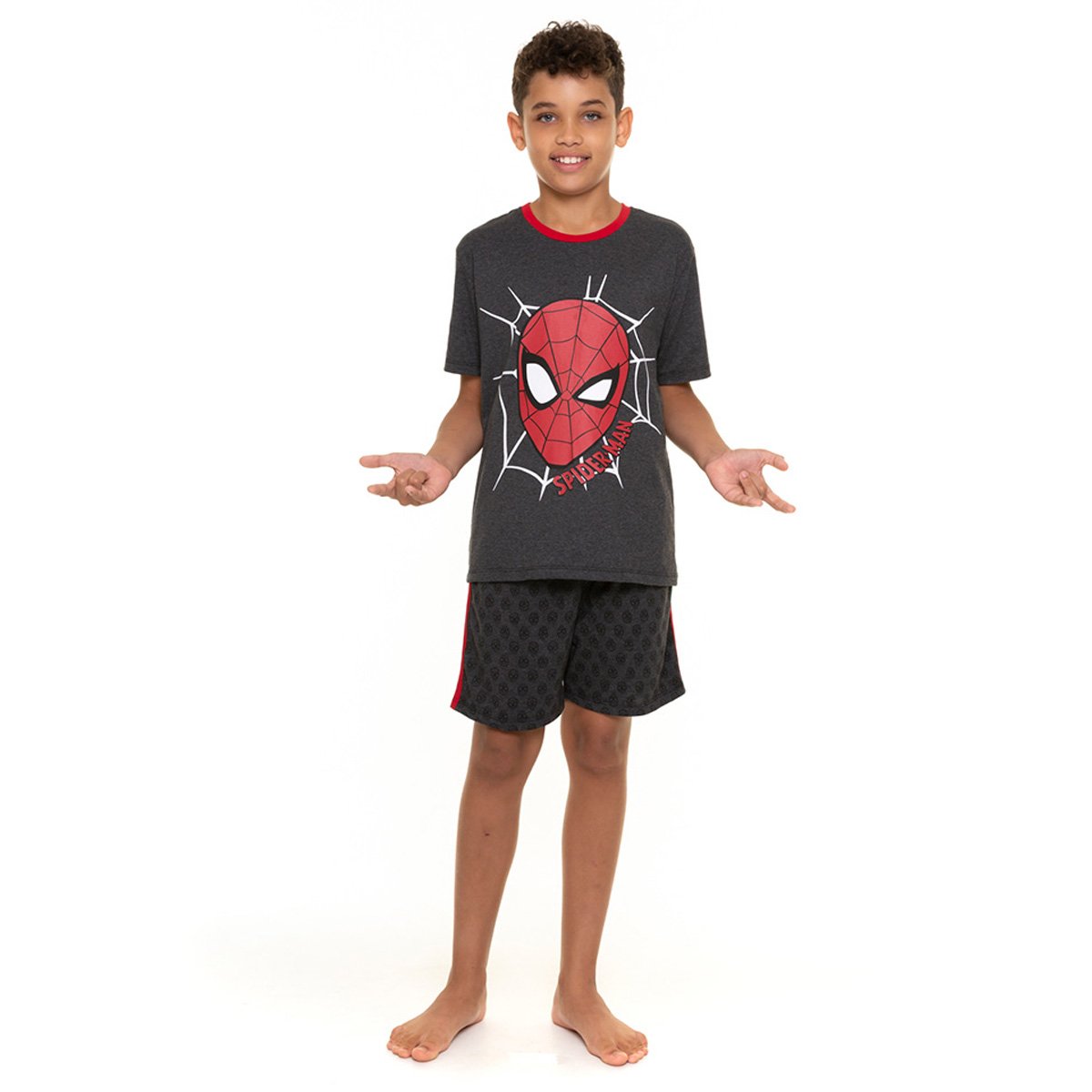 Pijama Curto Juvenil Evanilda Spider-Man Marvel Masculino