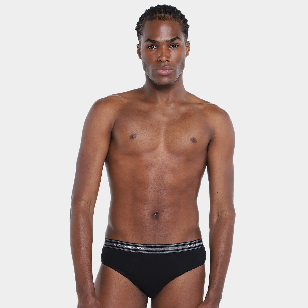 Kit Cueca Slip Lupo Algodão Masculina - 4 Peças - Tam: P - 1