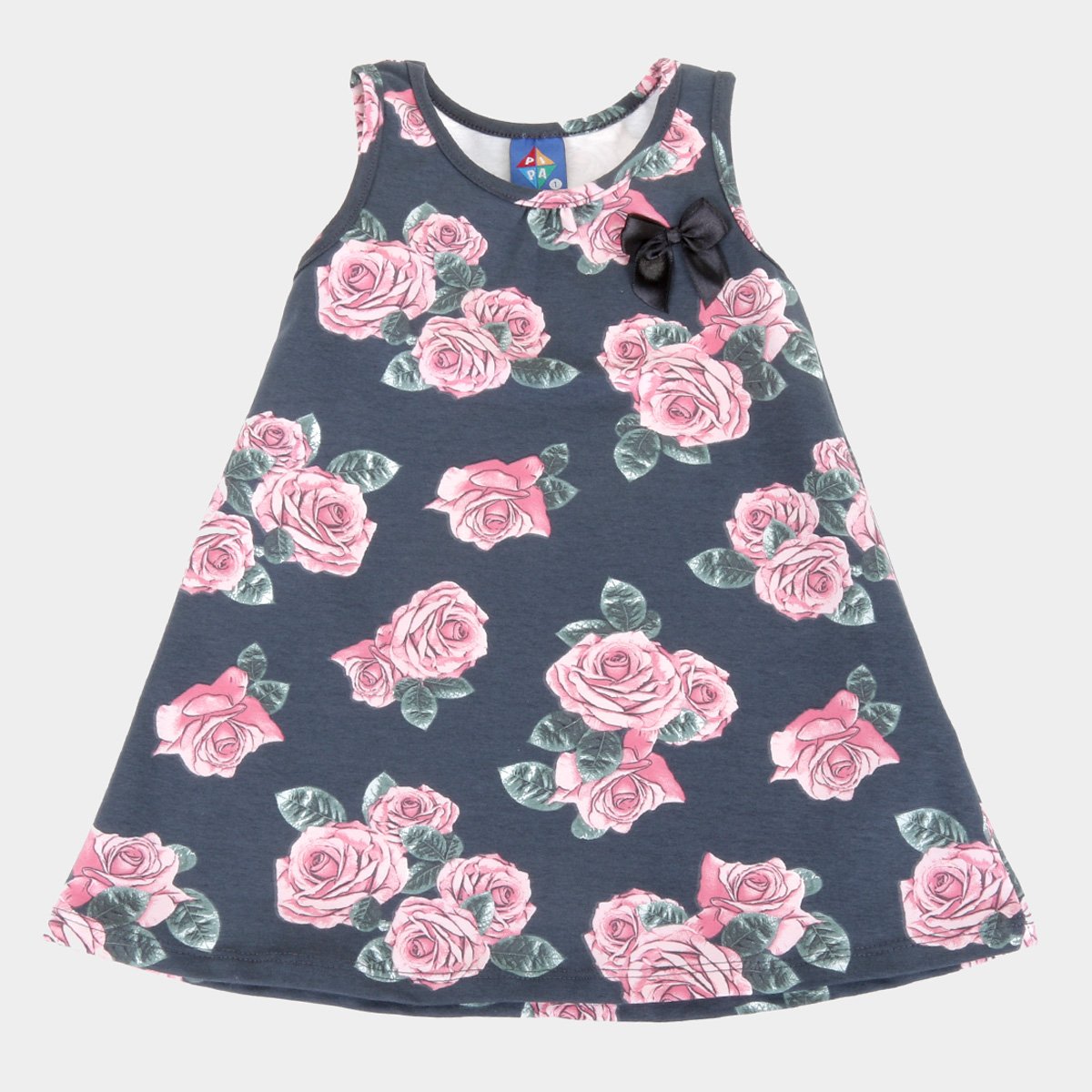 Vestido Infantil Pipa Curto Floral Com Lacinho