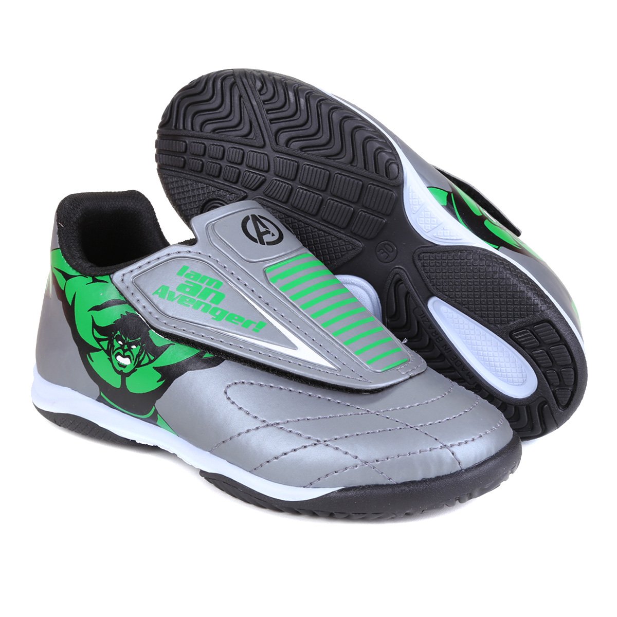 Chuteira Futsal Infantil Marvel Hulk c/ Velcro