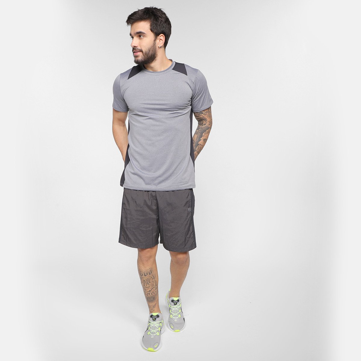 Bermuda Estilo Do Corpo Dupla Gym Masculina - Tam: P - 3