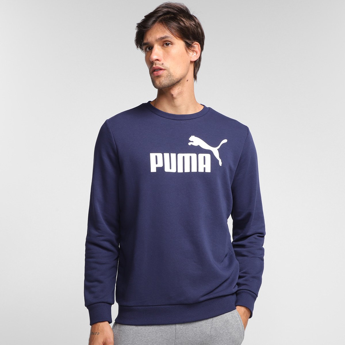 Blusa Puma Ess Big Logo Crew Masculina