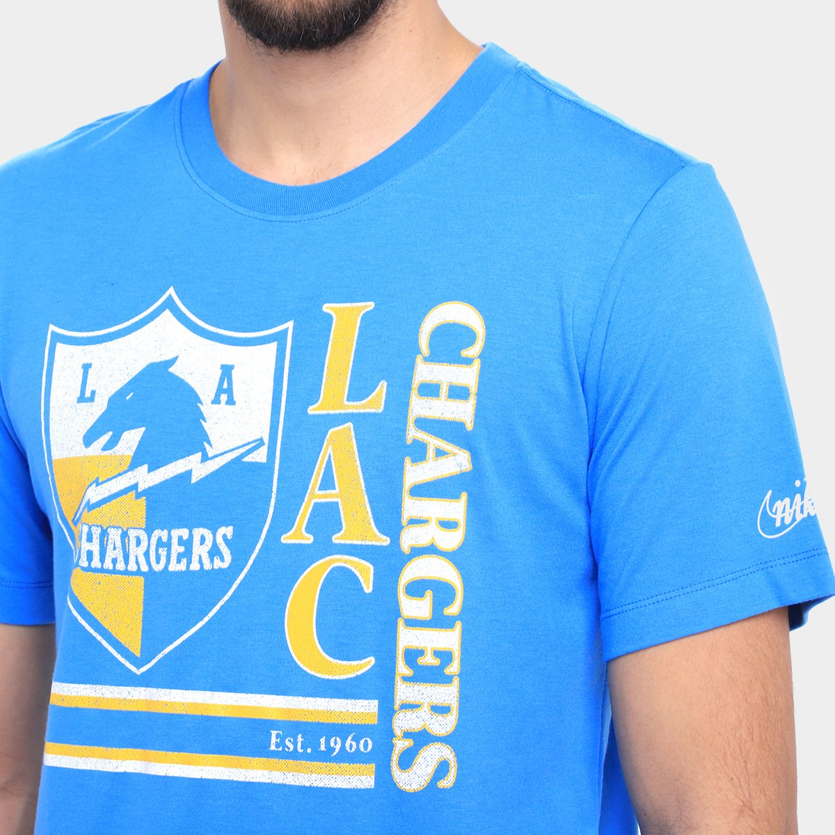Camiseta Nike NFL Los Angeles Charges Triblend Logo Masculina - Tam: P - 2