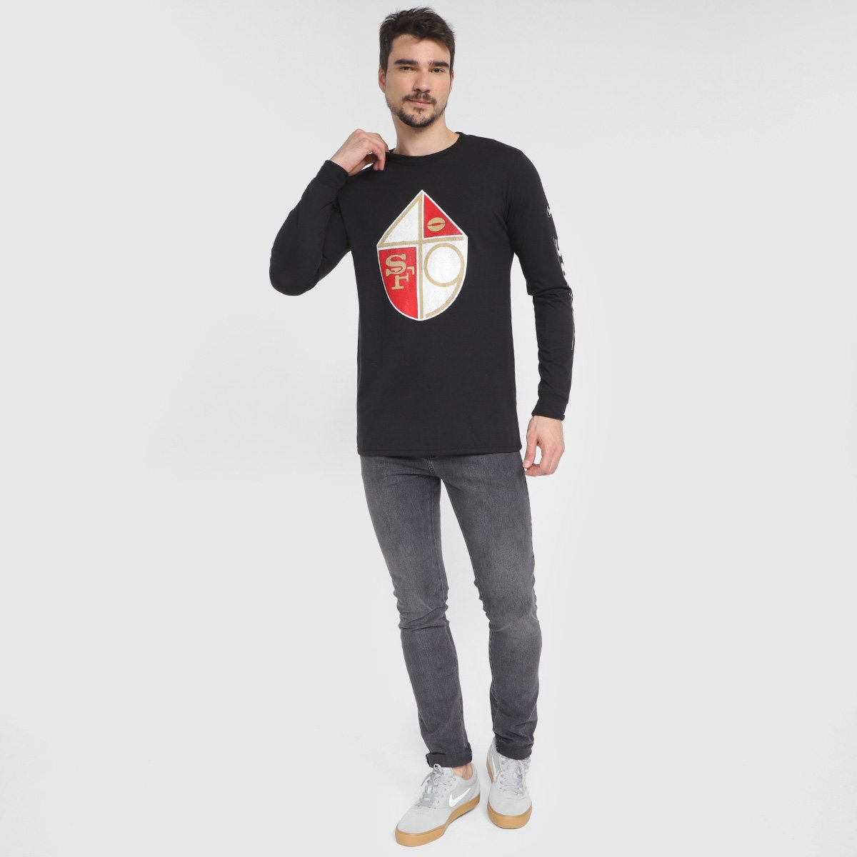 Camiseta Nike NFL San Francisco 49ers Fashion Manga Longa Masculina - Tam: P - 3