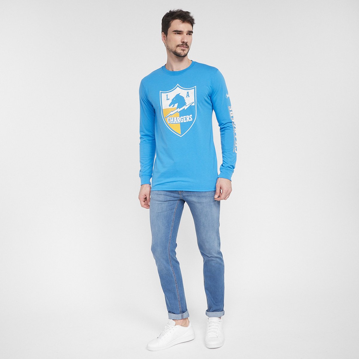 Camiseta Nike NFL Los Angeles Chargers Fashion Manga Longa Masculina - Tam: P - 3