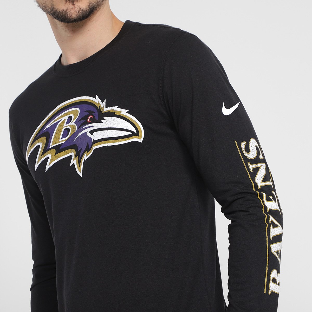 Camiseta Nike NFL Baltimore Ravens Fashion Manga Longa Masculina - Tam: P - 2