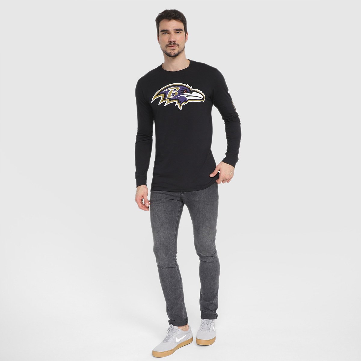 Camiseta Nike NFL Baltimore Ravens Fashion Manga Longa Masculina - Tam: P - 3
