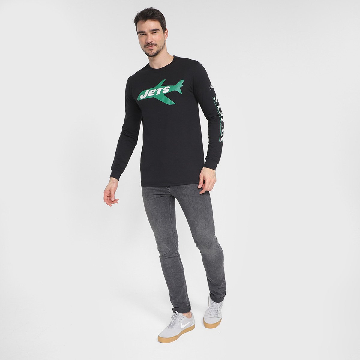 Camiseta Nike NFL New York Jets Fashion Manga Longa Masculina - Tam: P - 3