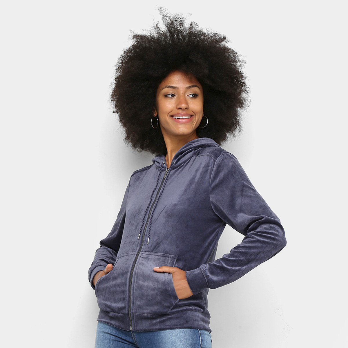 Jaqueta Plush Hering Básica Feminina