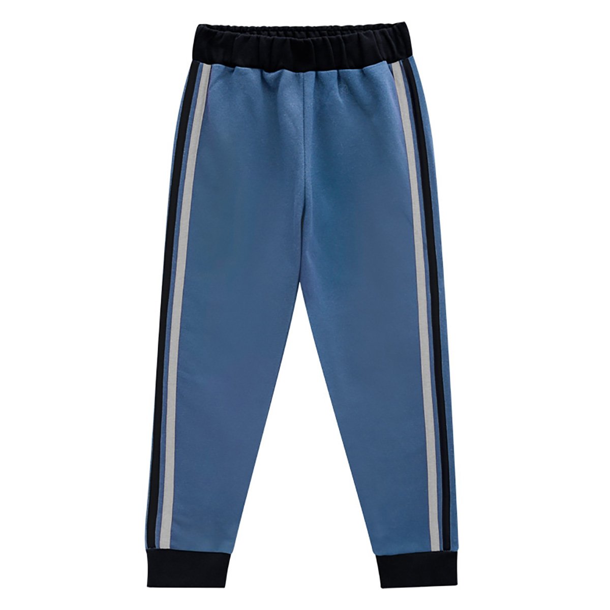 Calça Moletom Bebê Kyly Peluciado Faixa Lateral Masculina