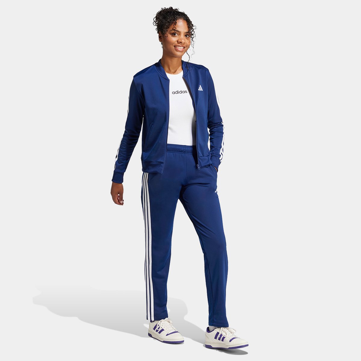 Conjunto Adidas Essentials 3 Stripes Feminino - Tam: P - 4