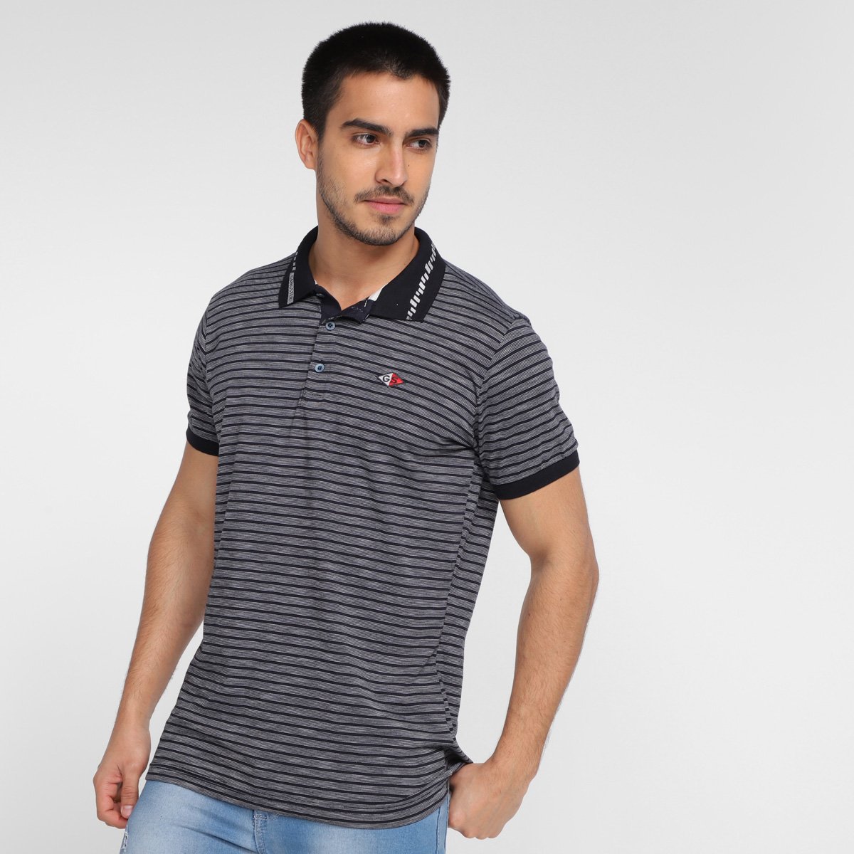 Camisa Polo Gangster Listrada Masculina