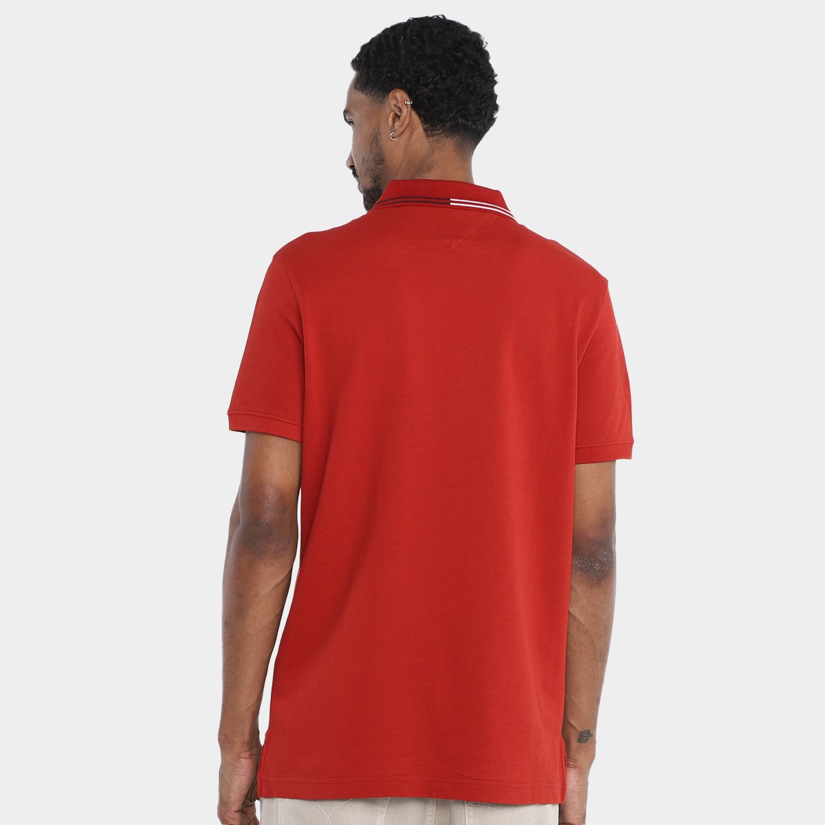 Camisa Polo Tommy Hilfiger Rwb Zip Placket Tipping Masculina - Tam: M - 1