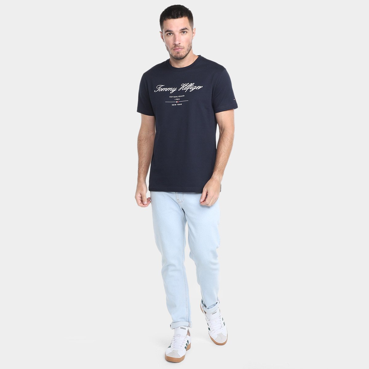 Camiseta Tommy Hilfiger Script Logo Masculina - Tam: M - 3