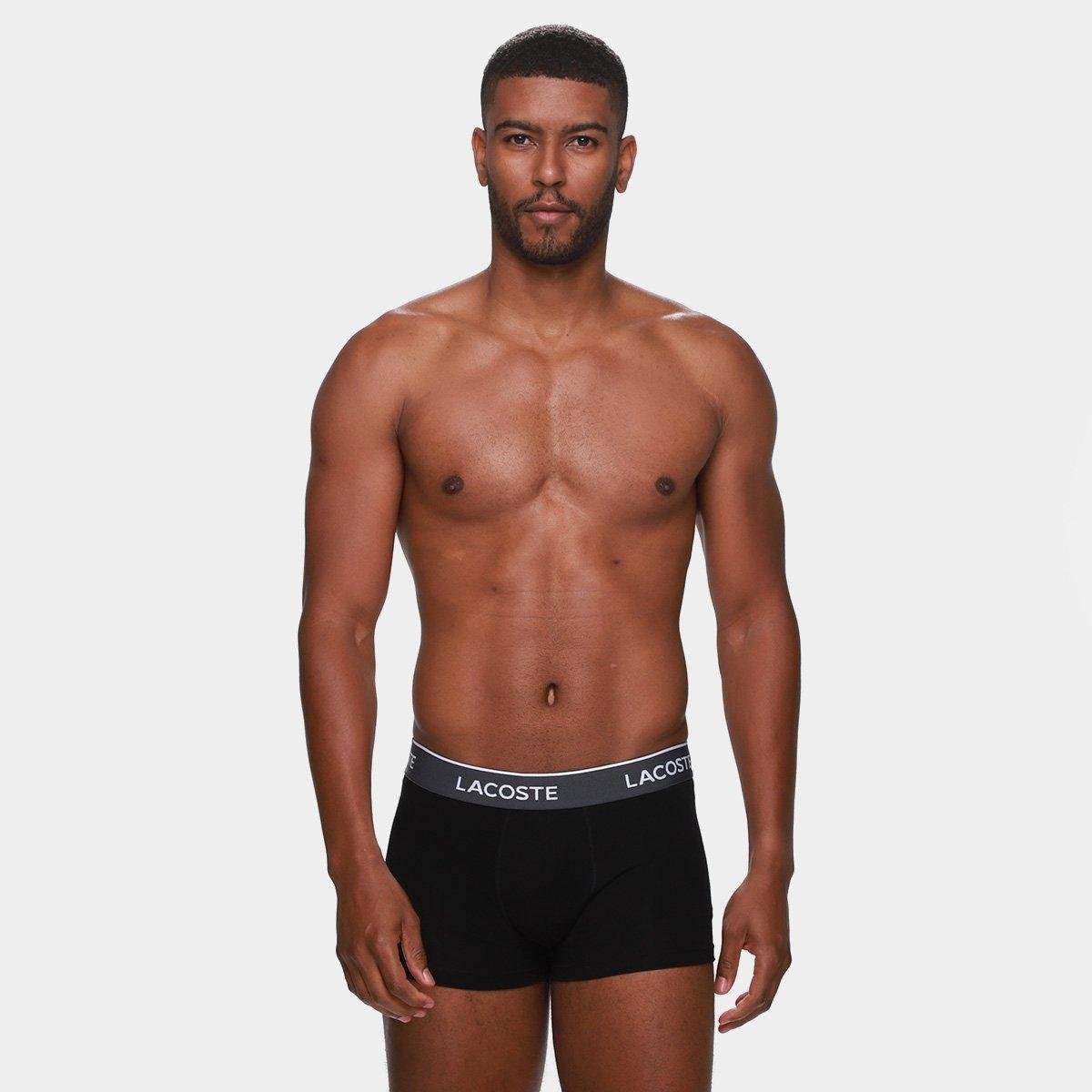 Kit Cueca Boxer Lacoste Masculina - 3 Peças - Tam: P - 3