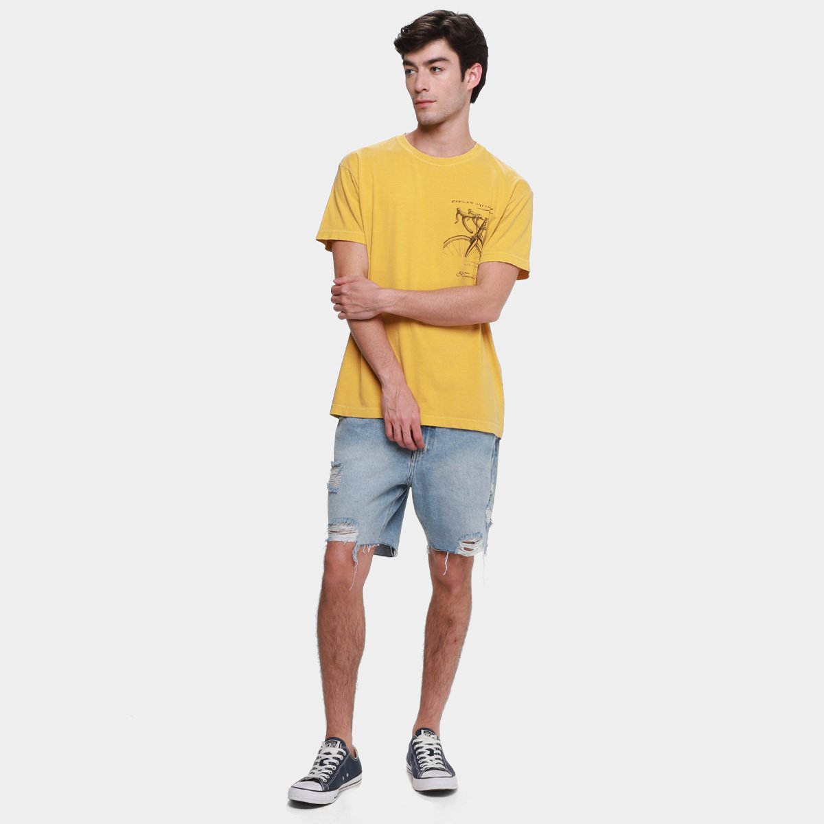 Camiseta Osklen Stone Cycling Drawing Masculina - Tam: P - 3
