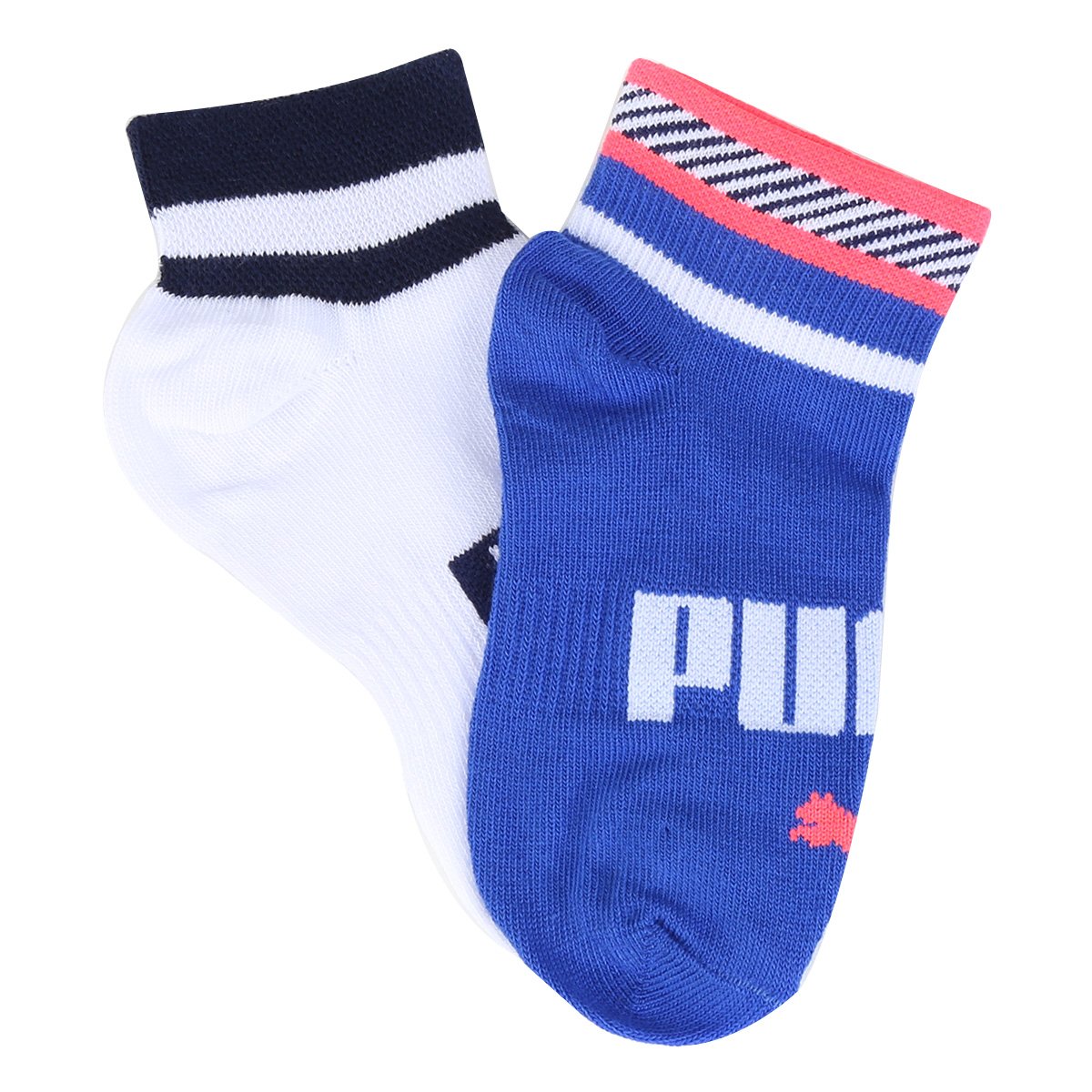 Meia Infantil Puma Cano Baixo Kit Com 2 Pares