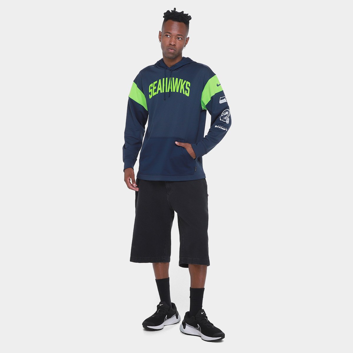 Moletom NFL Seattle Seahawks Nike Jersey Hoodie Masculino - Tam: GG - 3