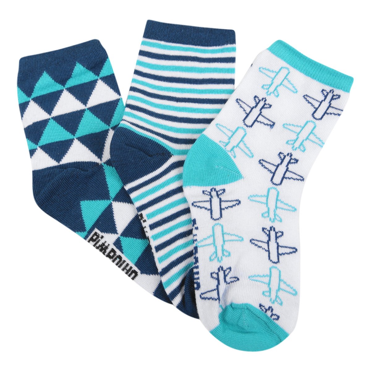 Kit Meia Infantil Pimpolho Cano Médio C/ 3 Peças Masculina