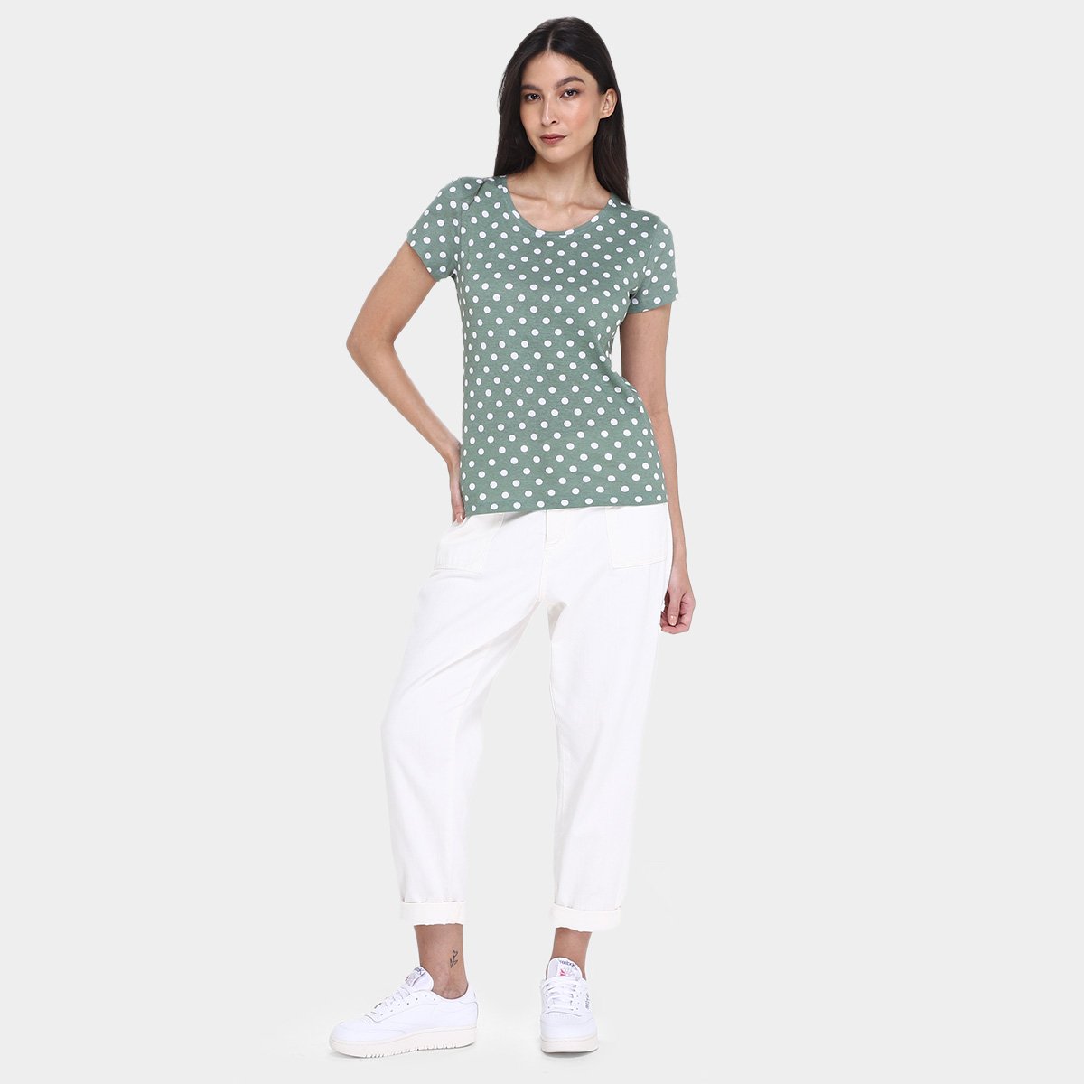 Kit Camiseta Básicos Poá c/ 2 Peças Feminina - Tam: P - 4