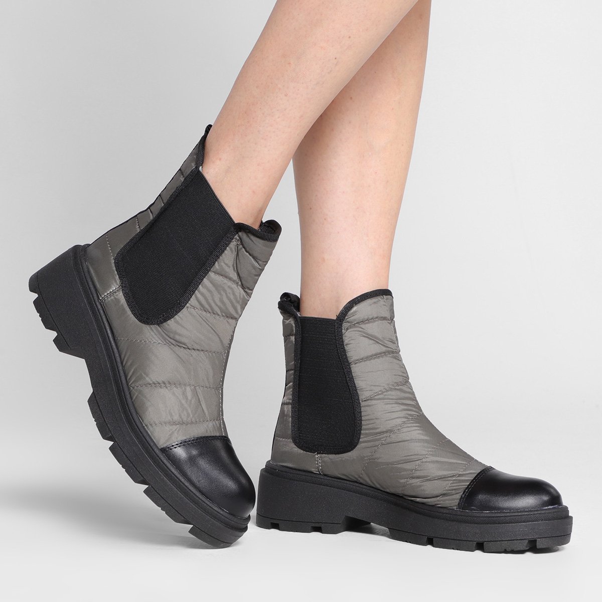 Bota Chelsea Shoestock Nylon Puff Feminina - Tam: 34 - 1
