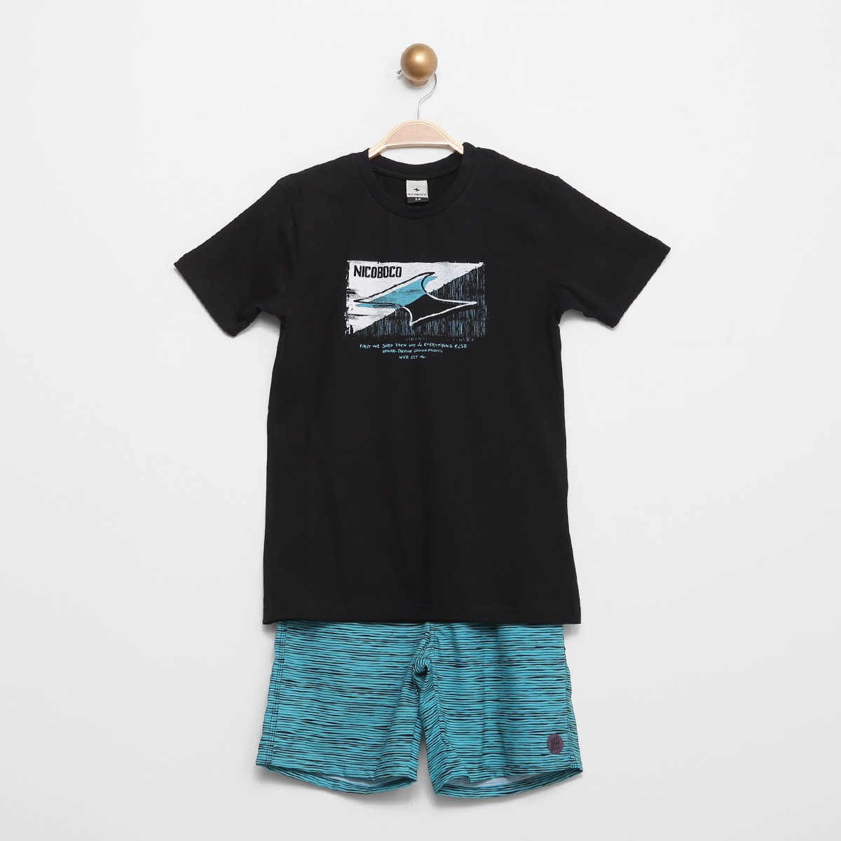 Conjunto Infantil Nicoboco Camiseta e Shorts Pelt Menino
