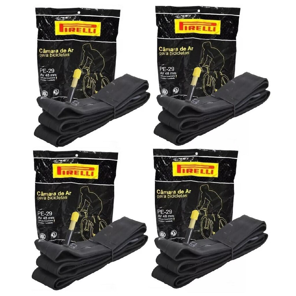4x câmara de ar 29 x 1.75/2.35 mtb Pirelli bico grosso 48 mm