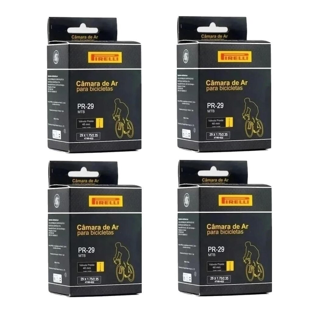 4x Câmara de ar 29 x 1.75/2.35 Pirelli Mtb bico fino 48 mm
