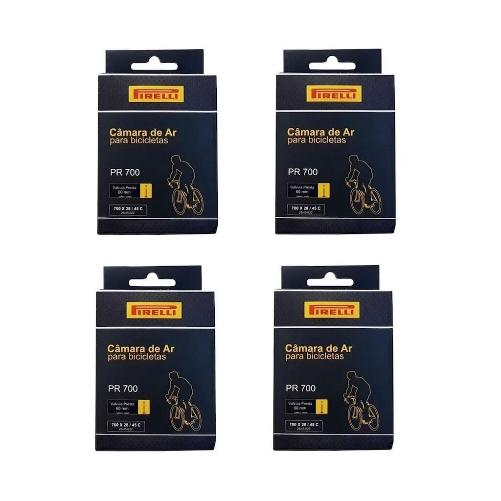 4x câmara de ar 700 x 28/45 Pirelli bico fino presta 60 mm