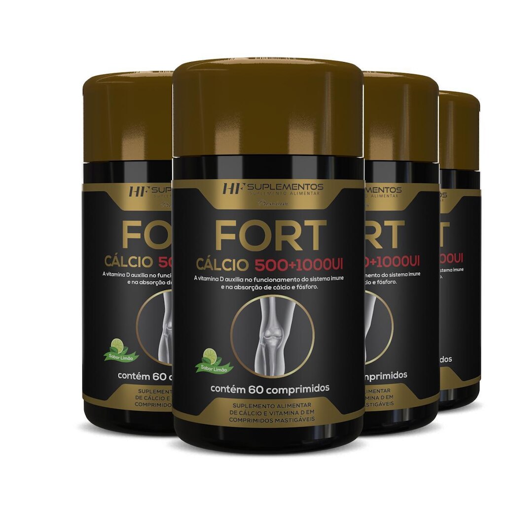 4X FORT CALCIO 500+1000UI HF SUPLEMENTOS PREMIUM 60 COMPS