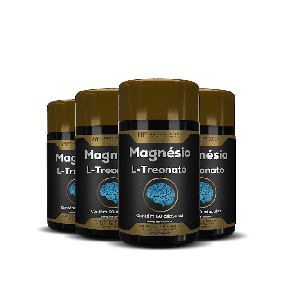 4X MAGNESIO TREONATO 60CAPS HF SUPLEMENTOS