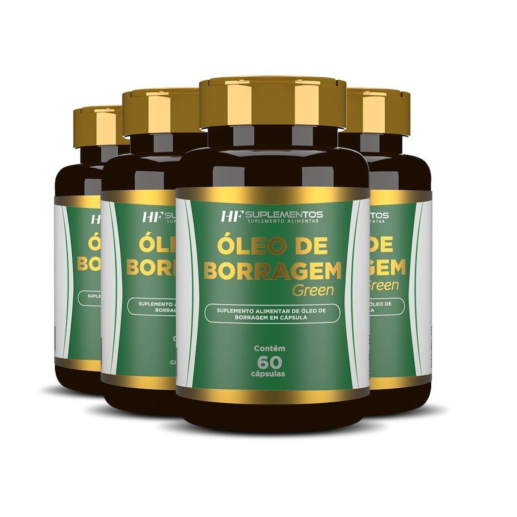 4X OLEO DE BORRAGEM GREEN  60 CAPS HF SUPLEMENTOS