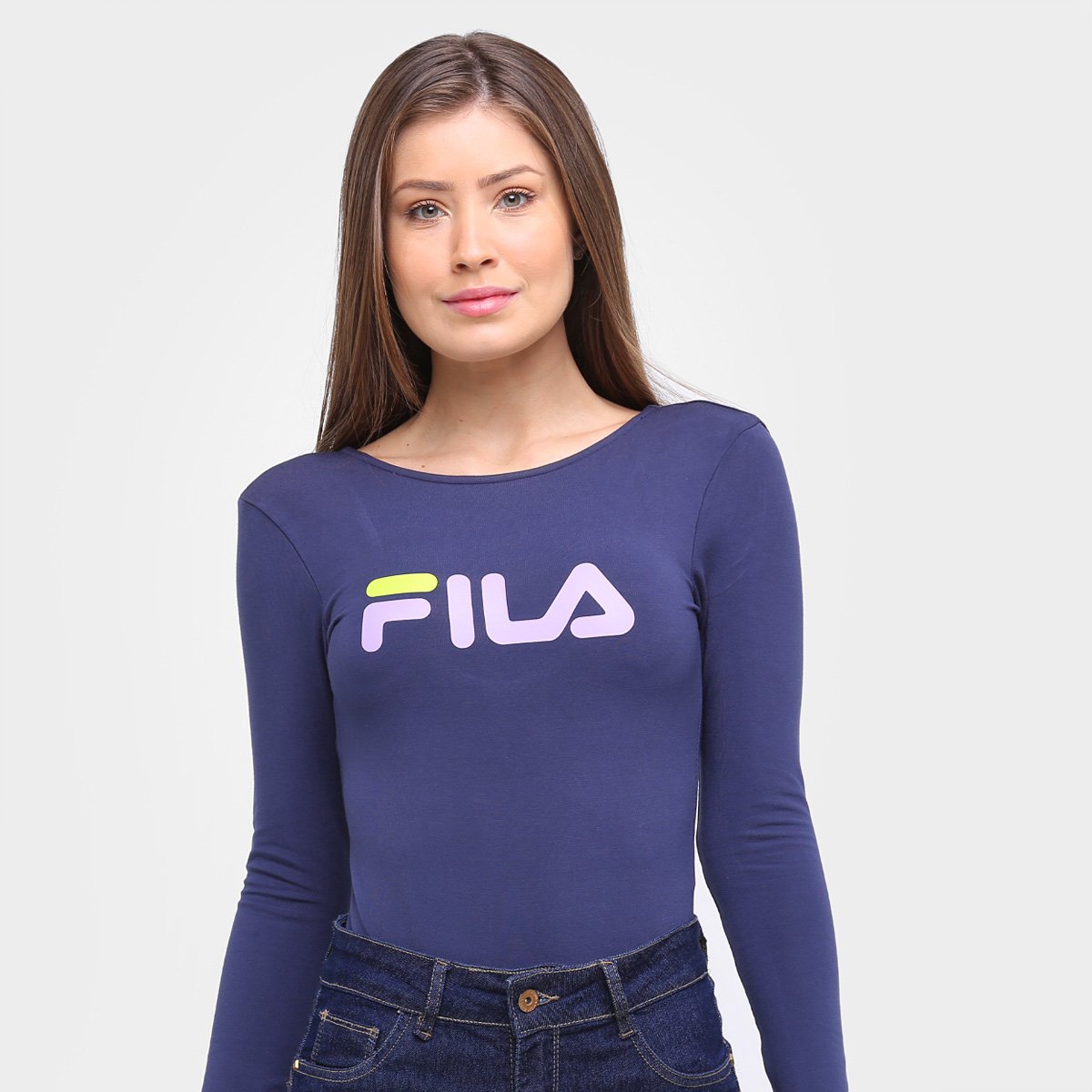 Body Fila Manga Longa Easy Letter