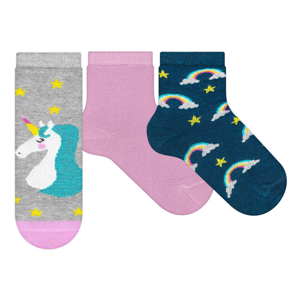 Kit Meia Infantil Soquete Cia Da Meia Lurex 3 Peças