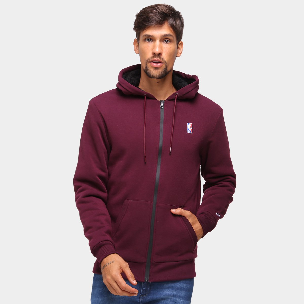 Jaqueta Moletom NBA New Era Fur Básica Masculina