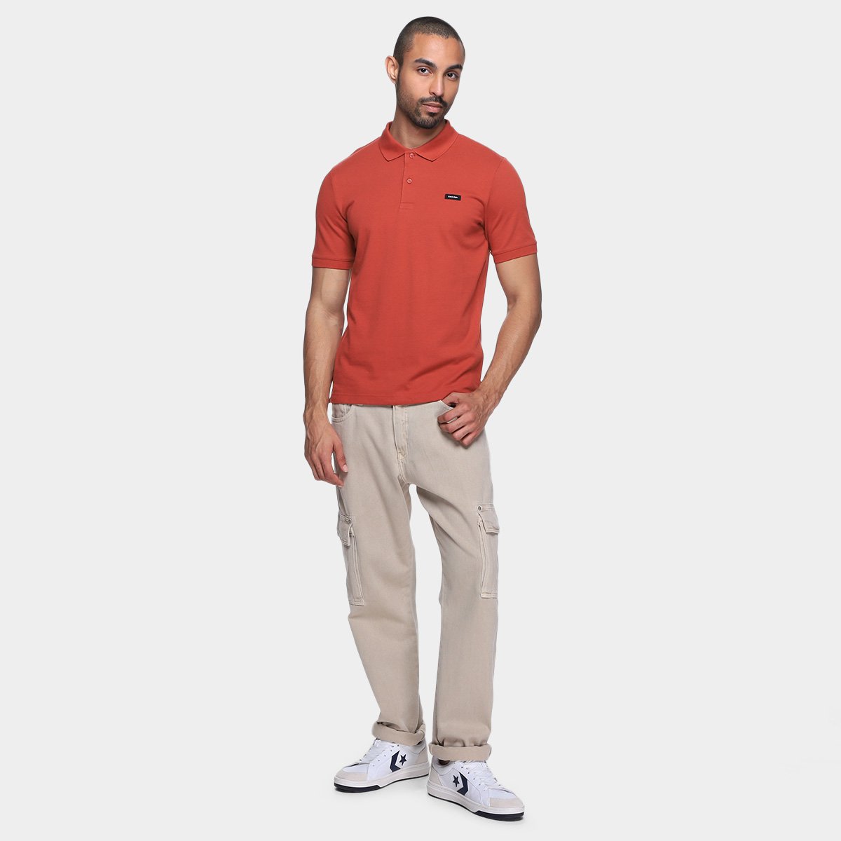 Camisa Polo Calvin Klein Slim Em Piquet Masculina - Tam: P - 3
