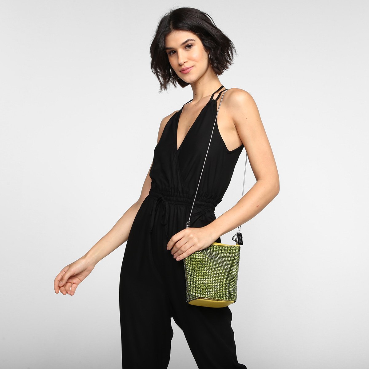 Bolsa Santa Lolla Strass Feminina - 1