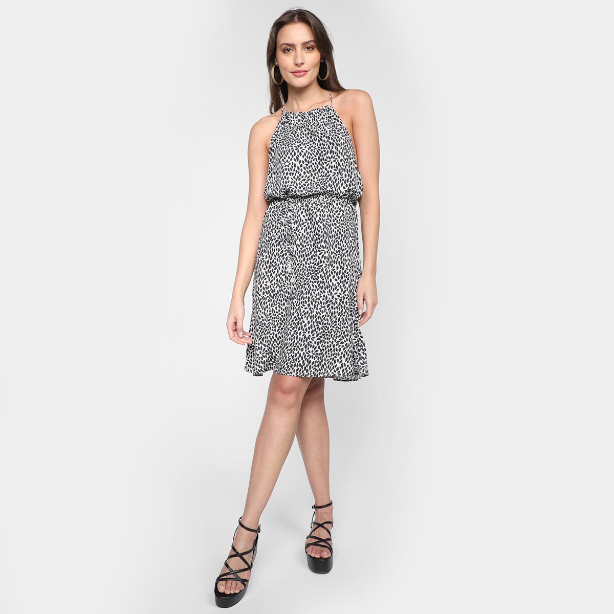 Vestido Morena Rosa Evasê Curto Decote Franzido Feminino - Tam: G - 3