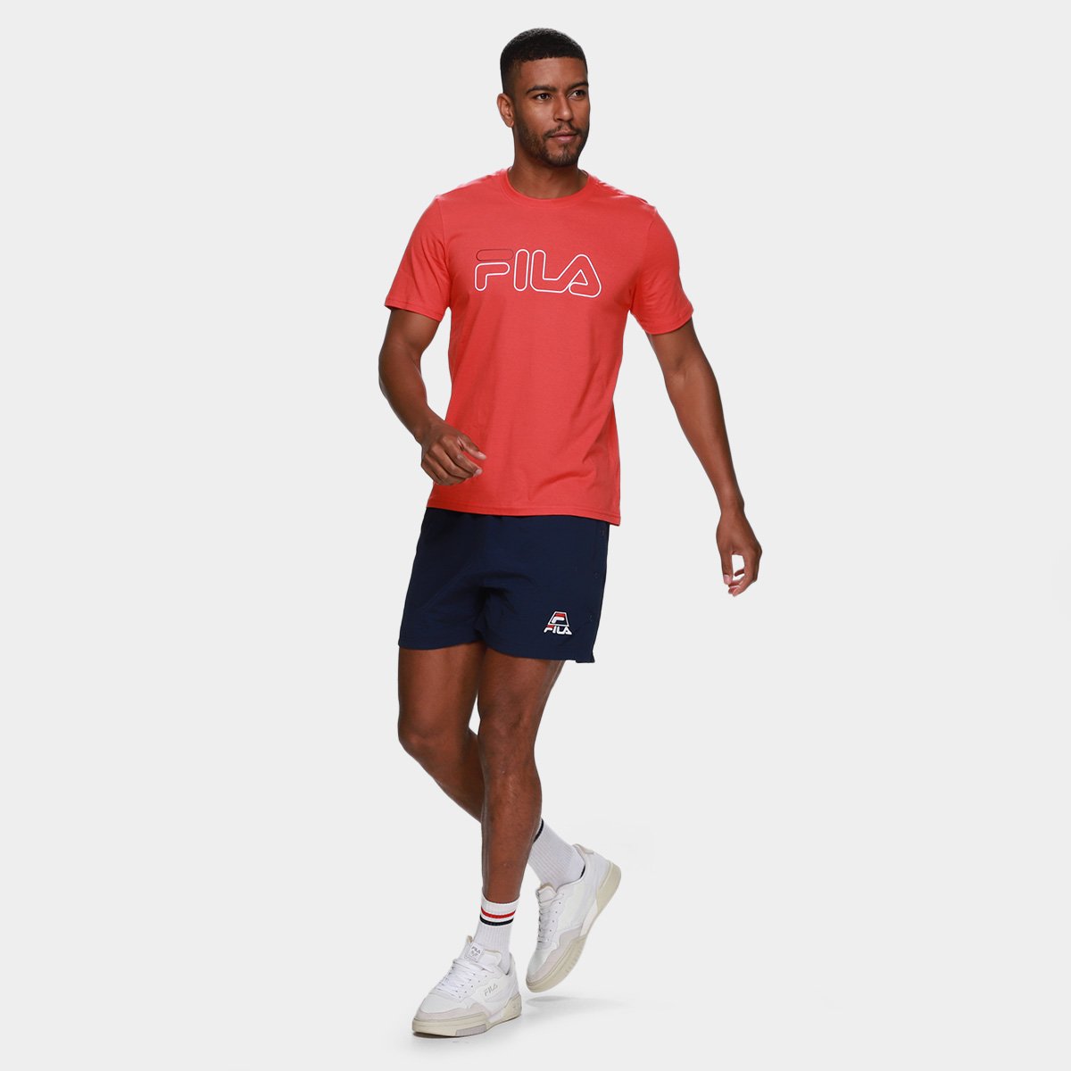 Camiseta Fila Letter Outline Masculina - Tam: P - 3