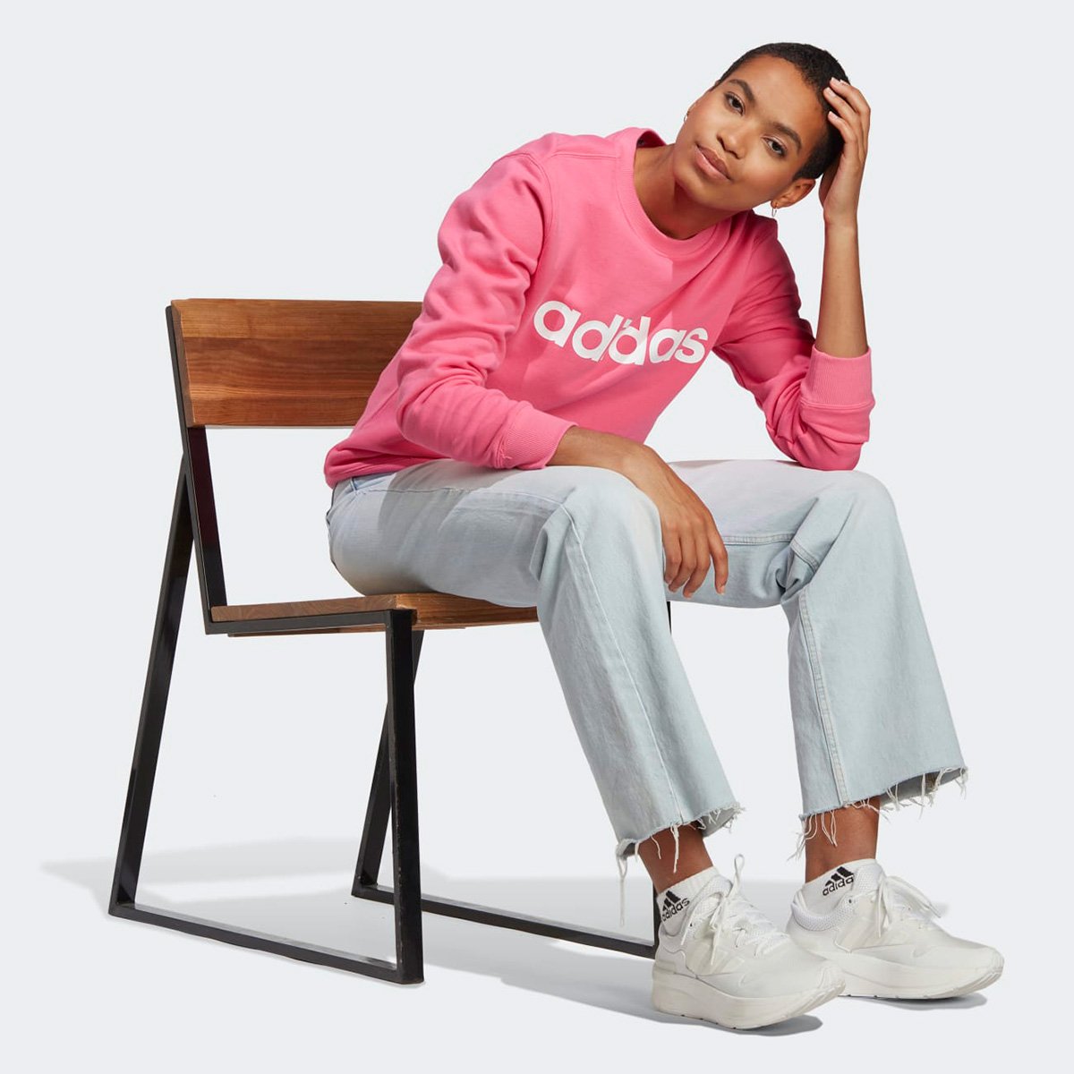 Moletom Adidas Logo Linear Feminino - Tam: P - 4