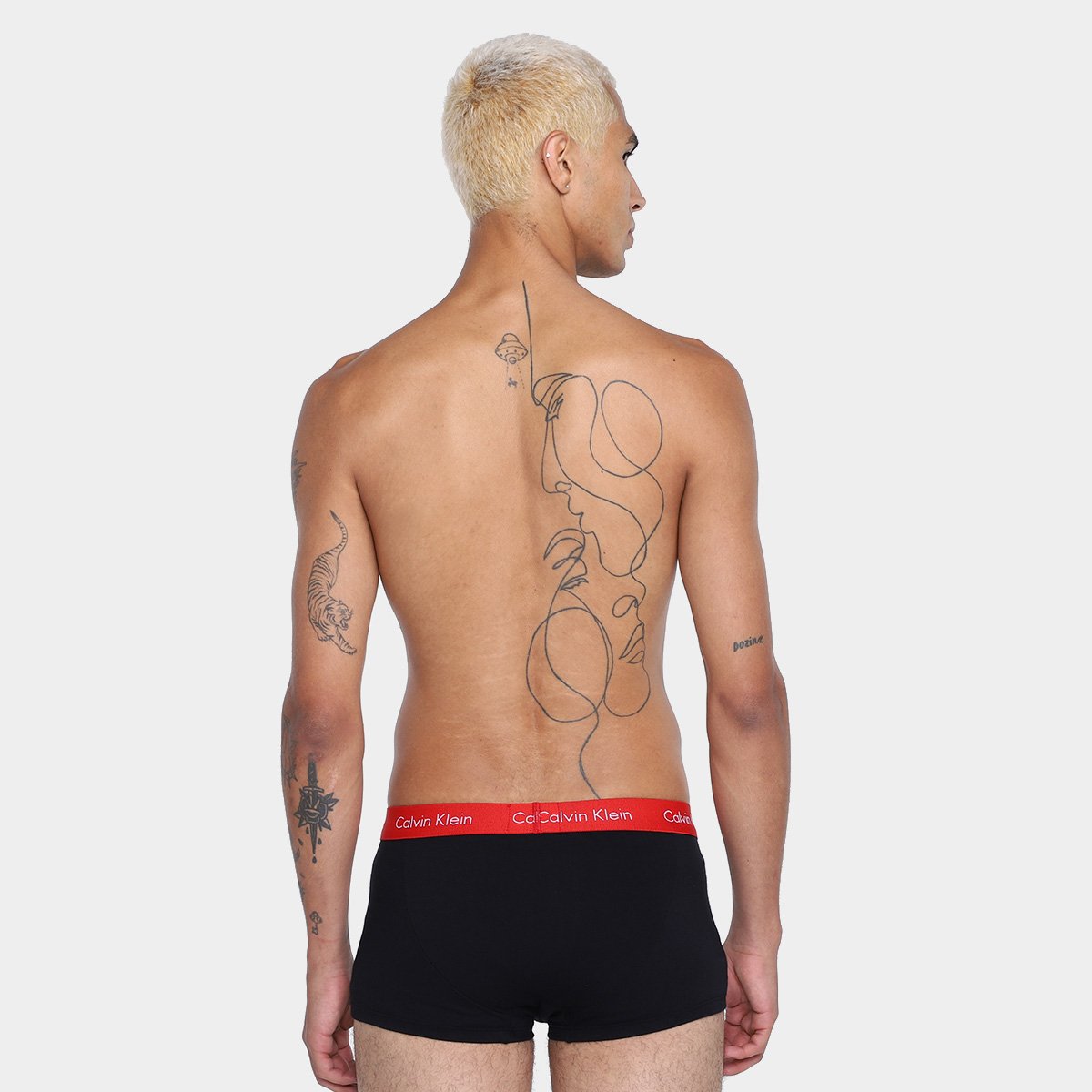Kit Cueca Calvin Klein Low Rise Trunk Masculina -  4 Peças - Tam: M - 2