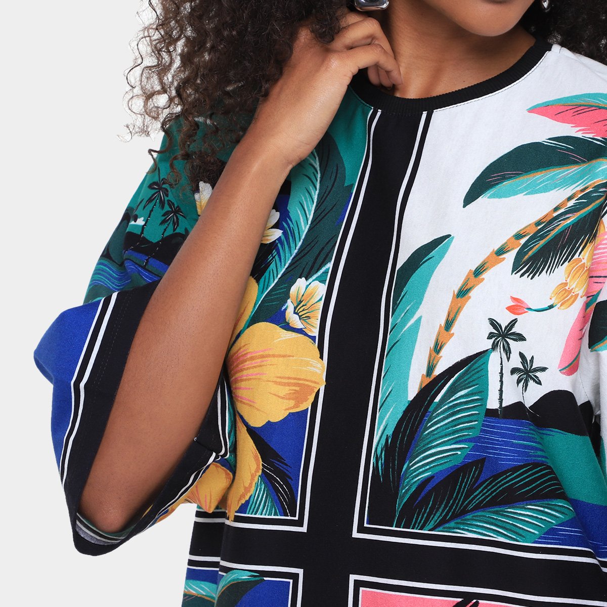 Vestido Farm T-Shirt Big Oasis Lenco - Tam: M - 2