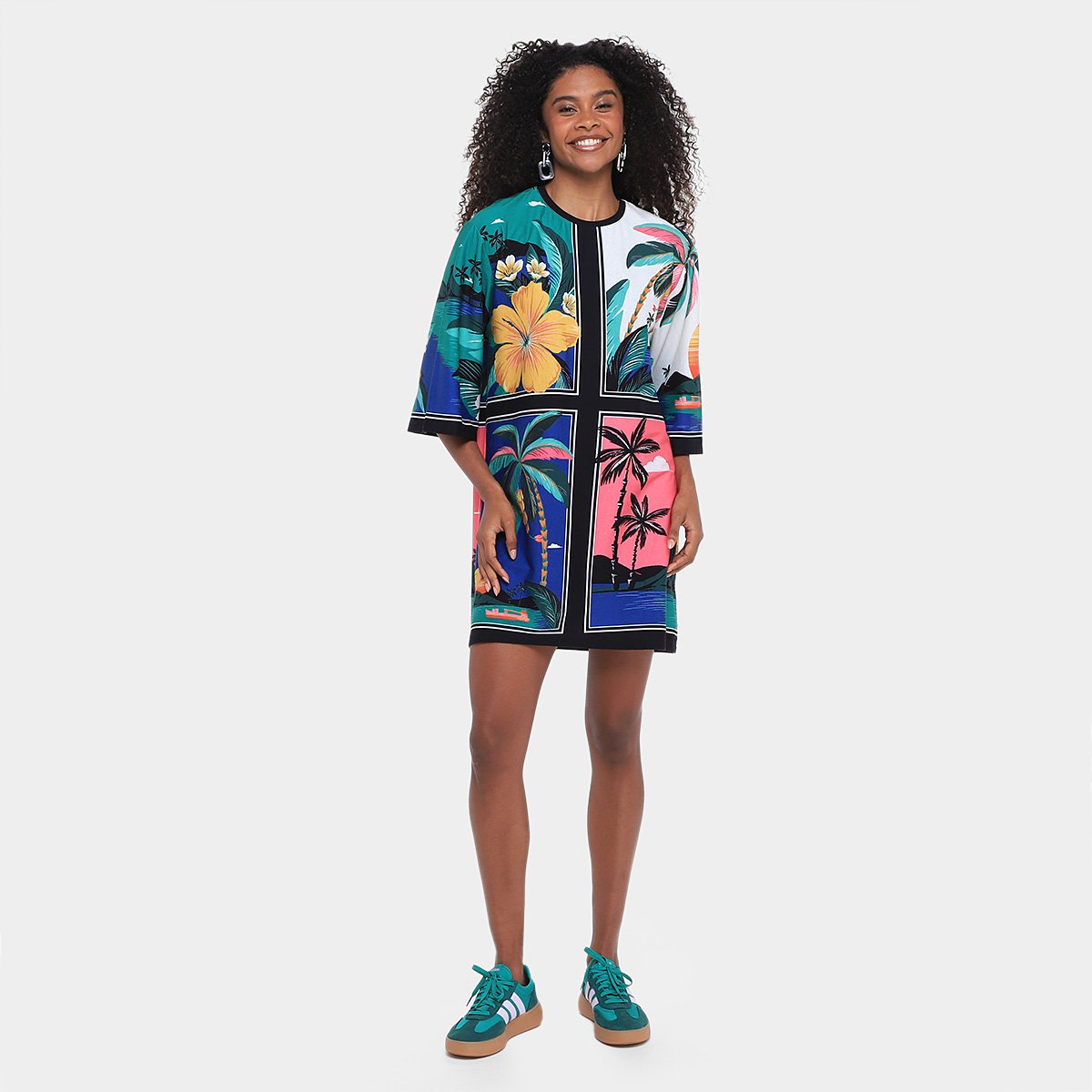 Vestido Farm T-Shirt Big Oasis Lenco - Tam: M - 3